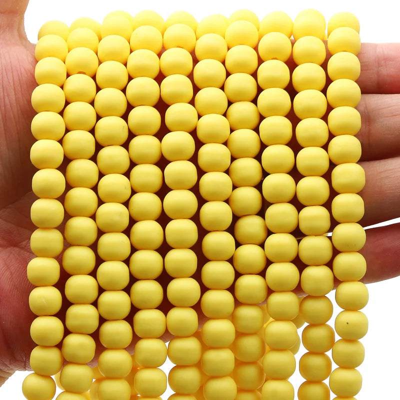 1 String 6/9mm Clay Round Beads Loose Spacer Beads Polymer Clay Beads For Jewelry Making Diy Boho Bracelet Necklace Accessorie