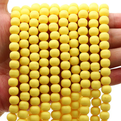 1 String 6/9mm Clay Round Beads Loose Spacer Beads Polymer Clay Beads For Jewelry Making Diy Boho Bracelet Necklace Accessorie