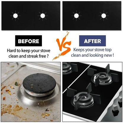 8Pcs Stove Covers With Cleaning Brushes&Stove Gap Strips Washable Reusable Gas Stove Protector Resistant Gas Stove Burner Liner