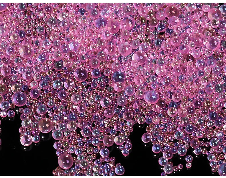 Nails Art Bubble Rhinestones Purple Yellow Pink Accessories Acrylic 3d Epoxy Resin Parts 1 Box Material Charms Wholesale