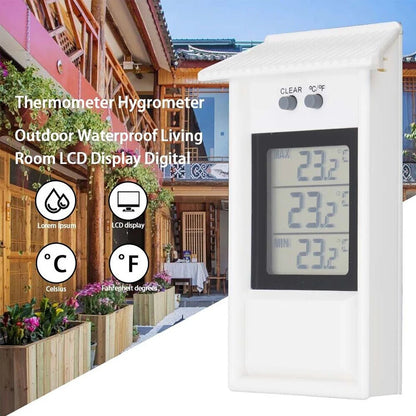 Garden Waterproof Thermometer Digital Thermometer Display Max Min Greenhouse Thermometer Garden Indoor Outdoor Wall Room