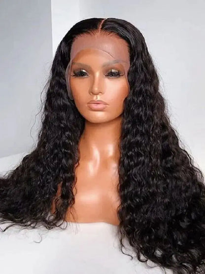Long 180DensitySoft 26Inch Glueless Natural Black Kinky Curly Lace Front Wig For Women With Baby Hair Synthetic Preplucked Daily