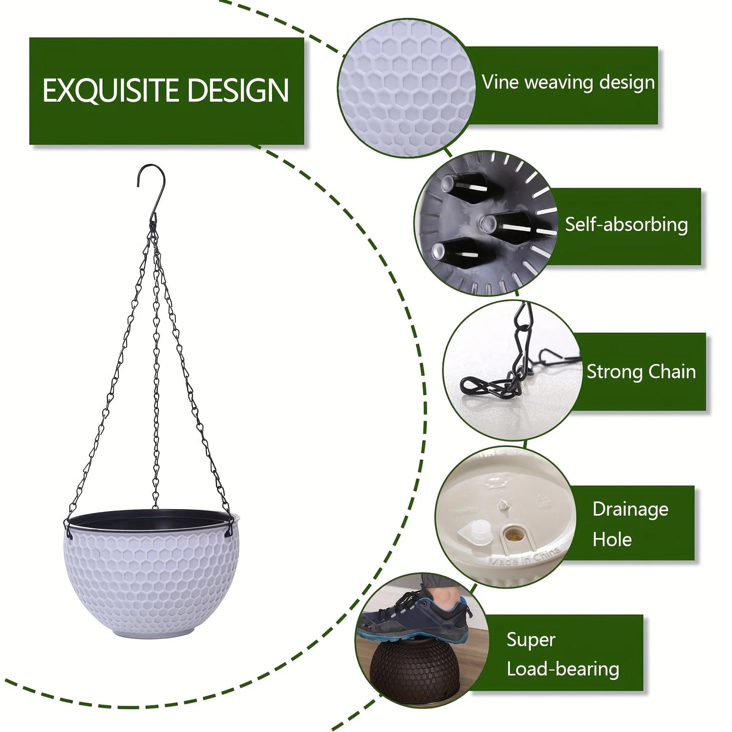 Garden Hanging Planter Macrame Plant Storage Basket Indoor Outdoor Flower Pot Holder Plant Hangers Home Decor Hanging Plant