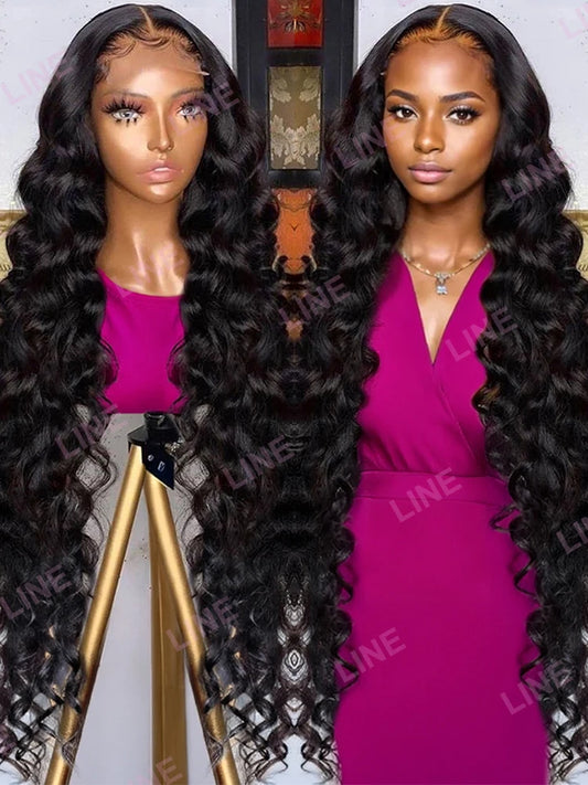 Loose Deep Wave 13x6 Hd Lace Frontal Wigs 100% Human Hair Brazilian 40 Inches Curly Wigs 4x4 Lace Closure Wig Preplucked On Sale
