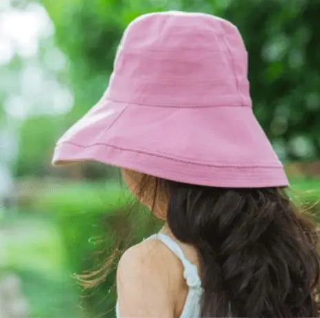 COKK Kids Bucket Hat Summer Foldable Double Sided Wide Brim Beach UV Protection Sunscreen Fisherman Hats Girl