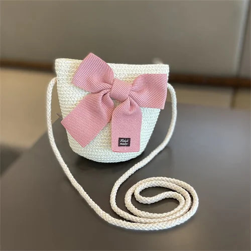 Kids Hat For Girls 3-8Y Straw Children's Sunshade Cap Bag Summer Baby Travel Sunscreen Beach Hat Sun Fisherman Cap Fashion Style