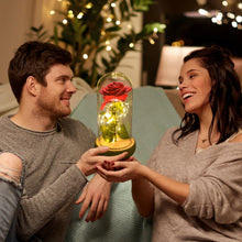 Load image into Gallery viewer, LED Enchanted Silk Rose Eternal Beauty Rose With Fairy Lights in Glass Dome Gifts for Valentine's Day Wedding Party Mother's Day
