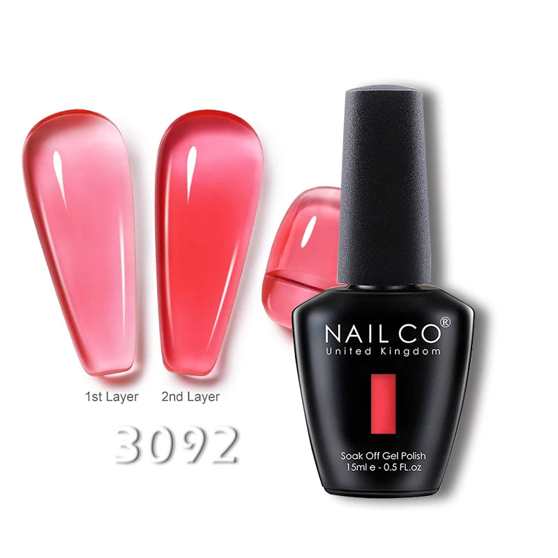 NAILCO 15ml Transparent Nude Color Series Jelly Gel Nail Polish Pink Red Nails Art Manicure Gel Varnishes Gellack Design Lacquer