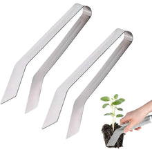 Load image into Gallery viewer, Seedling Transplant Tongs, Stainless Steel Seedling Remove Transplanting Pliers,   Reducing Root Damage (2PCS, Medium)
