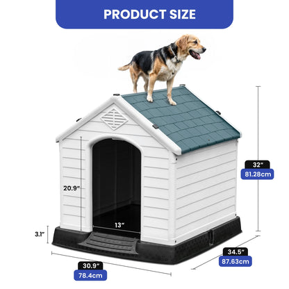 New All-Weather Large Dog House Shelter Easy to Assemble Perfect for Backyards