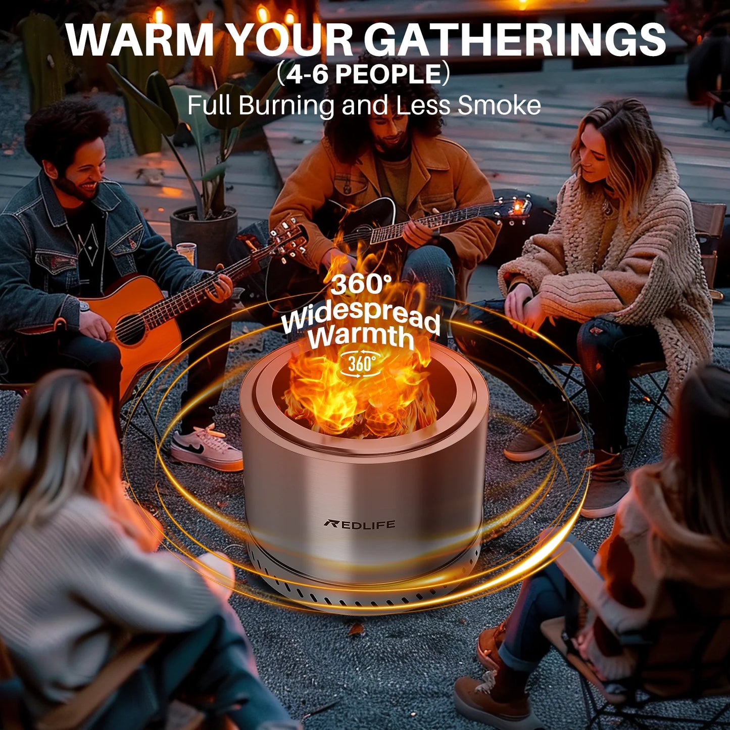 19.5'' Smokeless Fire Pit, Outdoor Stainless Steel Firepit with Carry Bag, Wood Burning Portable Fireplaces for Camping Bonfire