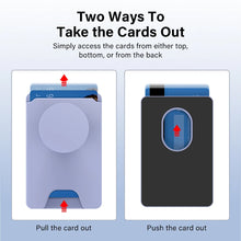 Load image into Gallery viewer, Magnetic Phone Grip Stand Holder with Card Wallet For iPhone 12+ Series Collapsible Phone Grip Holds 2-3 cards Magnetic Wallet
