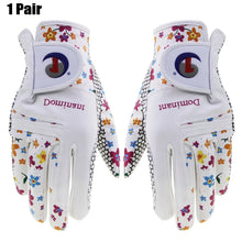 Load image into Gallery viewer, 1Pair Golf Gloves for Women PU Leather Soft Fit Sport Grip Durable Gloves Anti-skid Breathable Sports Gloves
