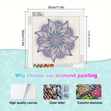 Load image into Gallery viewer, 1 set of colorful Mandala themed diamond painting set, DIY 5D color special shape crystal diamond partially inlaid painting desi
