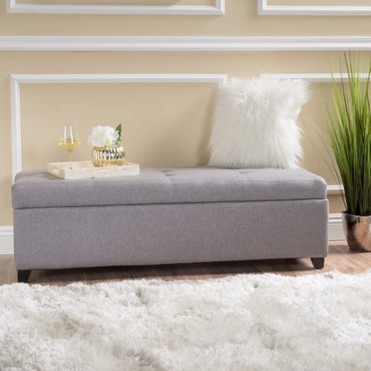 Brentwood Contemporary Tufted Fabric Storage Ottoman Bench