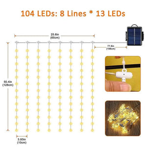 Solar Umbrella Light Outdoor Cantilever Patio LED Hanging Umbrella with 8 Brightness Modes Decoration for Courtyard Beach