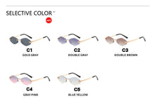 Load image into Gallery viewer, Fashion Small Polygonal Sunglasses for Women Luxury Brand Rmless Brown Rhombus Sun Glasses Woman Vintage Metal Shades Eyewear
