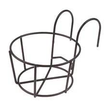 Load image into Gallery viewer, Garden Hanging Plant Iron Racks Balcony Round Flower Pot Rack Railing Fence
