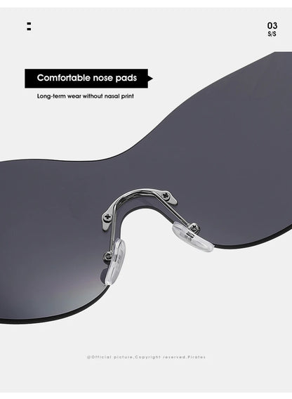 Fashion Sunglasses for Women Men Trendy Shield Wrap Around Sunglasses Oversized Fashion Frameless Sun Glasses