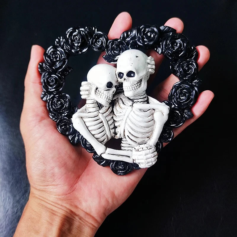 Lover Skull Silicone Mold Halloween Decoration Gypsum Crafts Resin Making Tool DIY Soap Ice Baking Mold Party Gift