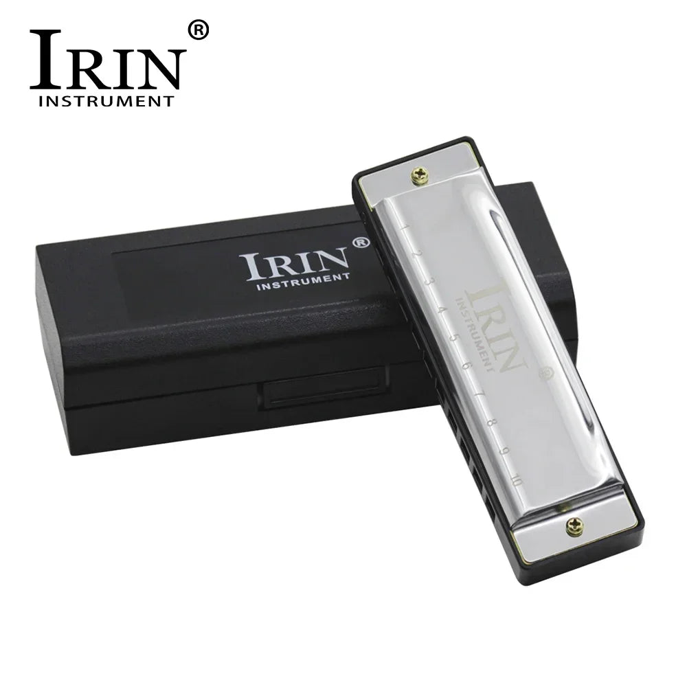 IRIN 10 Holes G Key 20 Tone Harmonica Colorful Blues Harmonica Woodwind Instrument Suitable for Beginners Teaching Playing Gift