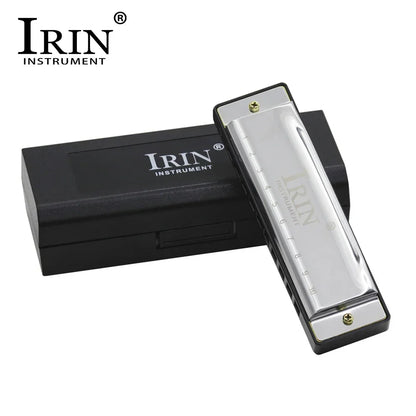 IRIN 10 Holes G Key 20 Tone Harmonica Colorful Blues Harmonica Woodwind Instrument Suitable for Beginners Teaching Playing Gift