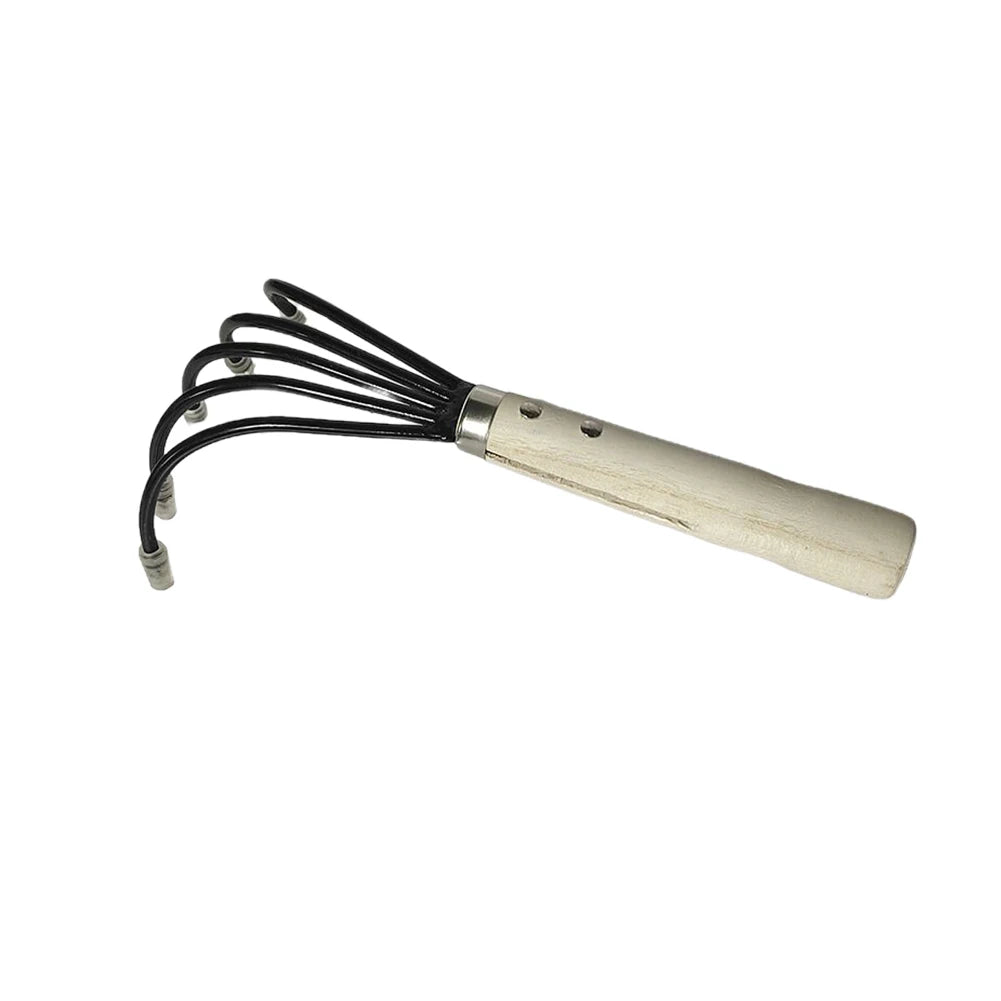 Garden Hand Rake Tool with Wooden Handle Dual-purpose Hoe Garden Hand Hoe & Tiller for Digging Weeding Gardening and Cultivating