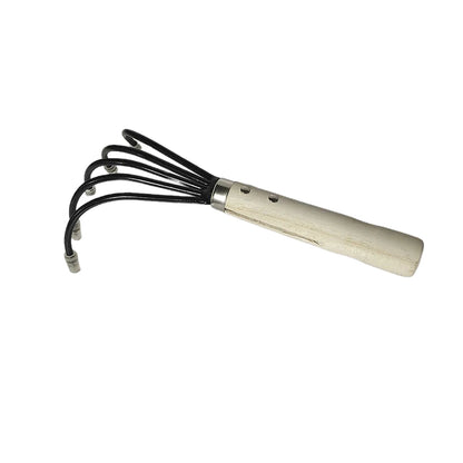 Garden Hand Rake Tool with Wooden Handle Dual-purpose Hoe Garden Hand Hoe & Tiller for Digging Weeding Gardening and Cultivating