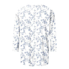 Load image into Gallery viewer, Female Clothing Delicate Fashion Shirts Floral Round Neck 3/4 Sleeves Printed Summer Women Pullover Daily Wear Vetement Femme
