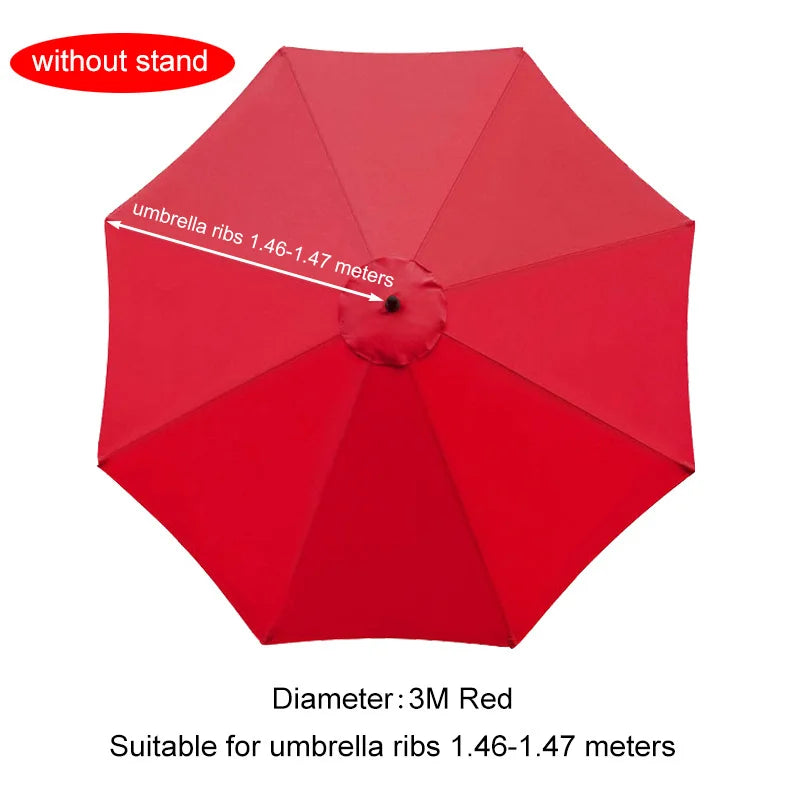 Umbrella Replacement Canopy 6/8 Ribs Patio Umbrella Cloth without Stand 7.5/9/10ft Outdoor Beach Garden Waterproof Parasol Cover