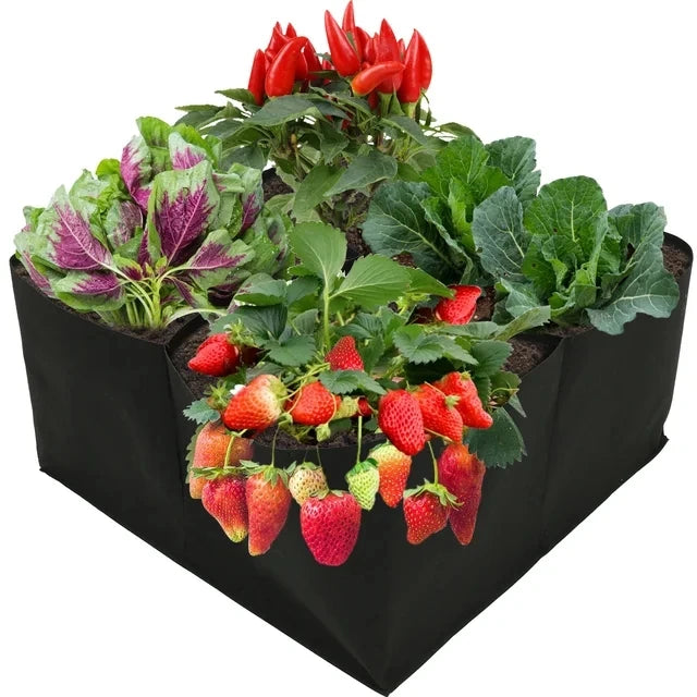 New 4/8 Grids Garden Raised Planting Bed Fabric Raised Garden Bed Square Felt Garden Flower Grow Bag Vegetable Planter Pot
