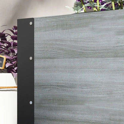 Raised Garden Bed with Trellis 58 Outdoor Wooden Planter Box with Wheels for Vine Plants Flowers Climbing and Planting Gray