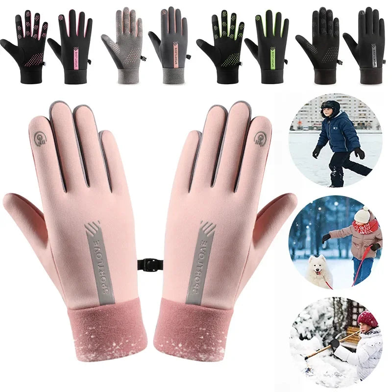 Winter Gloves Women Cycling Bike Thermal Cold Resistance Wind Waterproof Bicycle Warm Outdoor Running Skiing Mittens