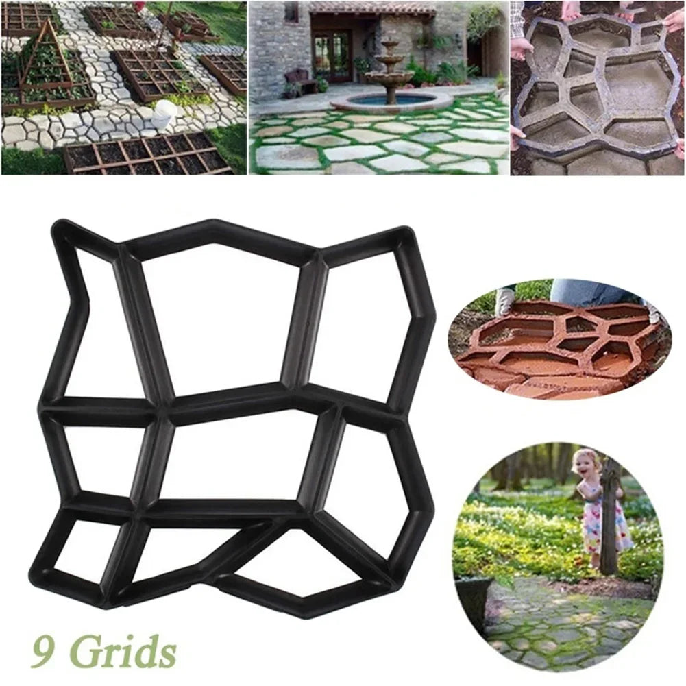 Garden Mold Walk Pavement Reusable DIY Manually Paving Cement Brick Stone Road Concrete Molds Manually Paving Patio Molds