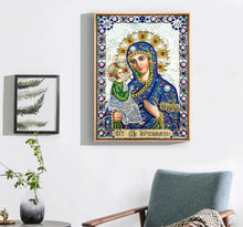 Load image into Gallery viewer, New 5d DIY Diamond Painting Cross Stitch Character Religious Lady, Round Diamond Embroidery Home Decoration 30x40cm
