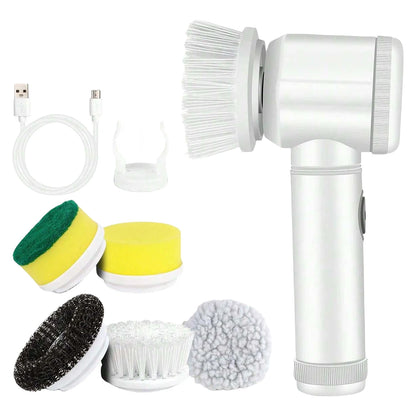 Electric Spin Scrubber Bathroom Cleaning Brush Power Scrubber with 5 Replaceable Brush Heads Electric Cleaning Brush For Kitchen