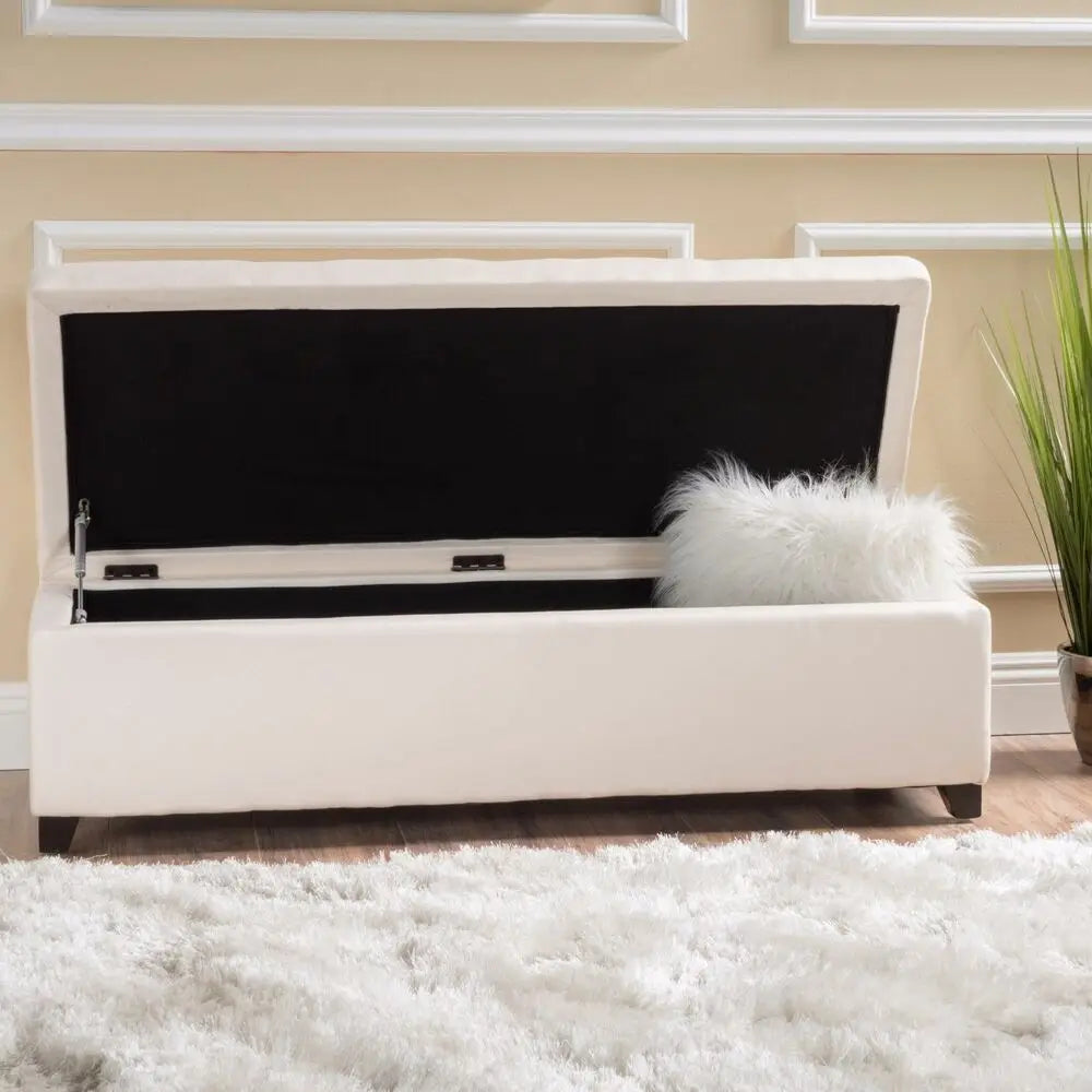Brentwood Contemporary Tufted Fabric Storage Ottoman Bench