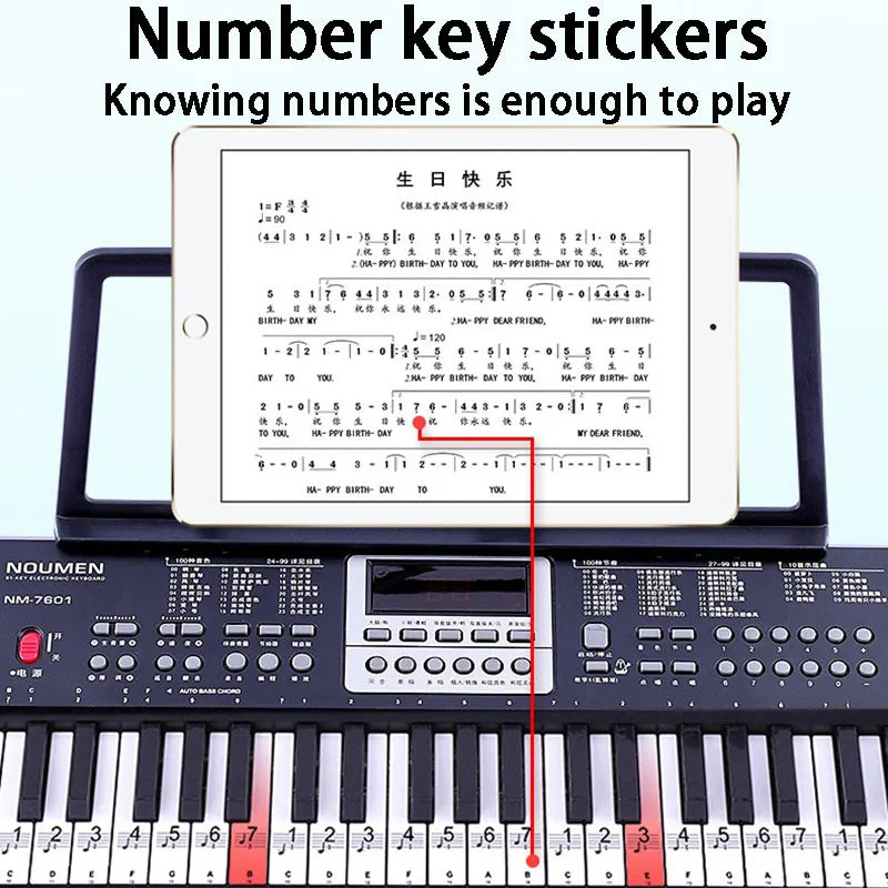 61 Keys Electronic Piano Professional Adult Children Beginner Keyboard Instrument Portable Electronic Organ Musical Synthesizer
