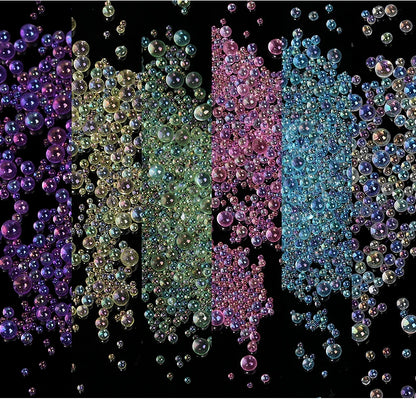 Nails Art Bubble Rhinestones Purple Yellow Pink Accessories Acrylic 3d Epoxy Resin Parts 1 Box Material Charms Wholesale