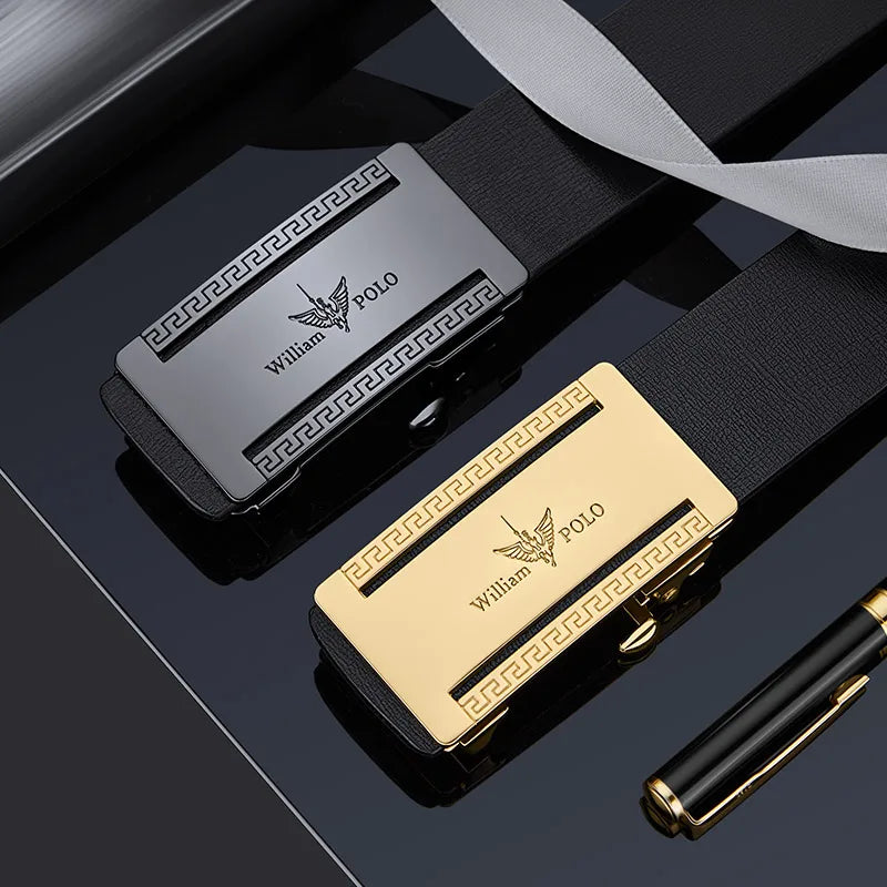 Men's casual belt, simple for wearing inside, automatic buckle for personalized waist belt