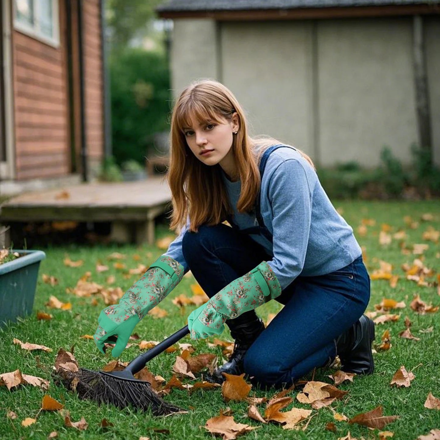 Gardening Gloves for Women Breathable leather Garden Gloves with Grip Thorn-Proof Puncture-Resistant Work Gloves