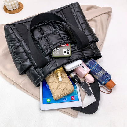 Handbags Women Bags Female Shoulder Bag Large Capacity Nylon Padded Clothing Bags Winter Bags Messenger Bags