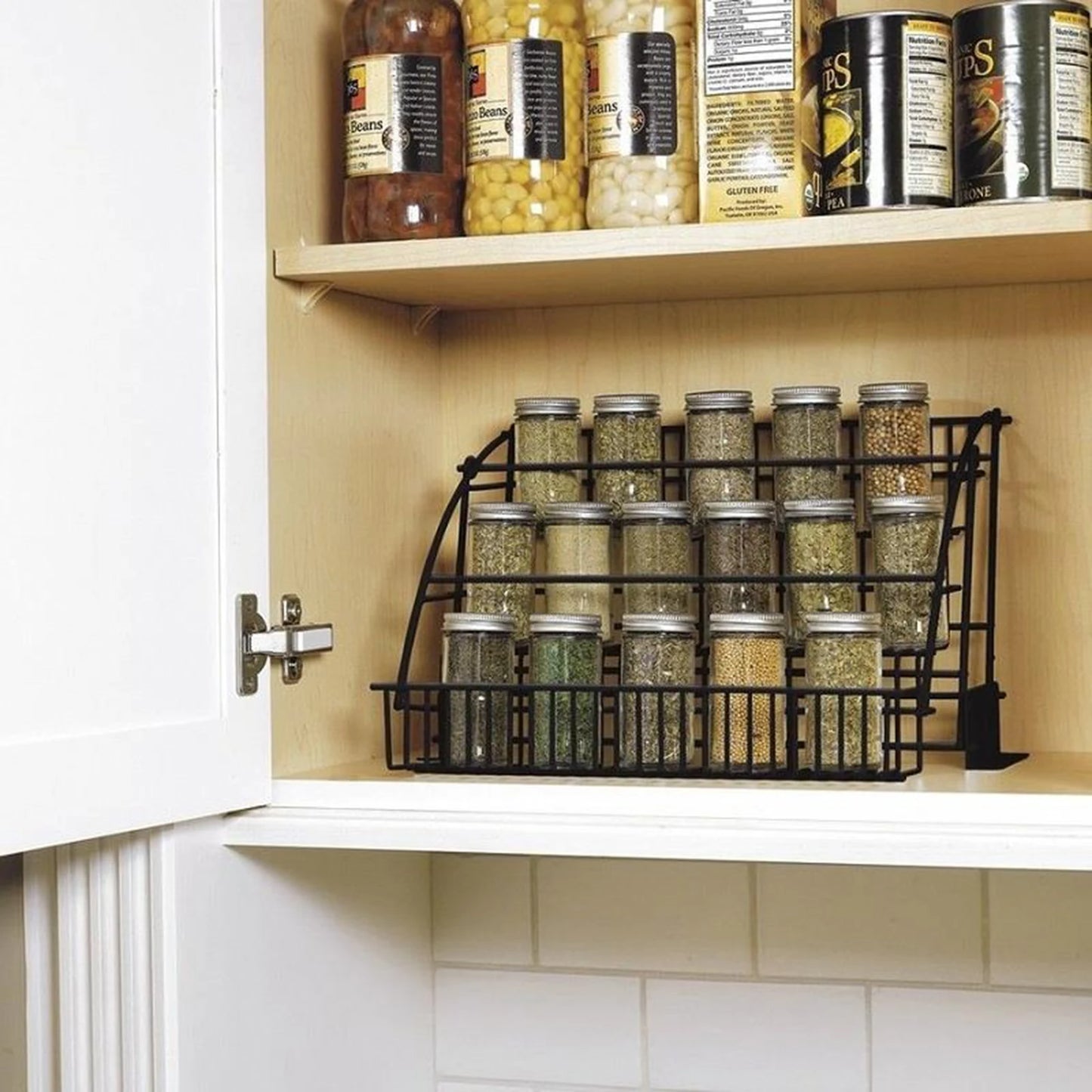 3 Tier Layer Kitchen Storage Pull Down Basket Spice Rack Cabinet Pantry Shelf Countertop Jars Rack Organizer