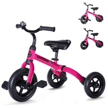 Load image into Gallery viewer, Toddlers Tricycle for 2/3/4/5 Years Old Boy&amp;Girl with Detachable Pedal And Training Wheel Baby Balance Riding Bike Birthday Gift
