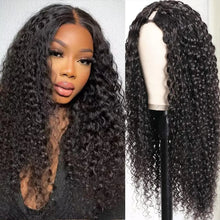 Load image into Gallery viewer, V Part Wig Human Hair Kinky Curly Brazilian Human Hair Clip in Glueless Wigs for Women Upgraded U Part Human Hair Wig 200%
