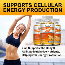 Load image into Gallery viewer, Vitamin C + Zinc Capsules - Immune System Booster Antioxidant Helps Improve Skin Brightening Supports Cellular Energy Production
