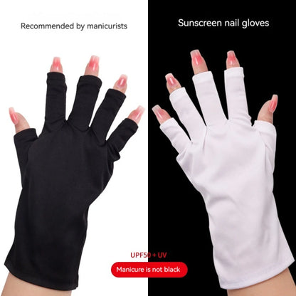 Nail Tools Anti-ultraviolet Uv Gloves Sun Black Half Exposed Fingertips Phototherapy Gloves Short Section