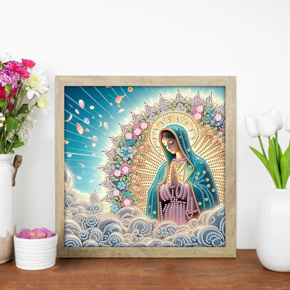5 to Choose from 5D DIY Partial Special Shaped Drill Diamond Painting Kit Mary & Jesus Decoration