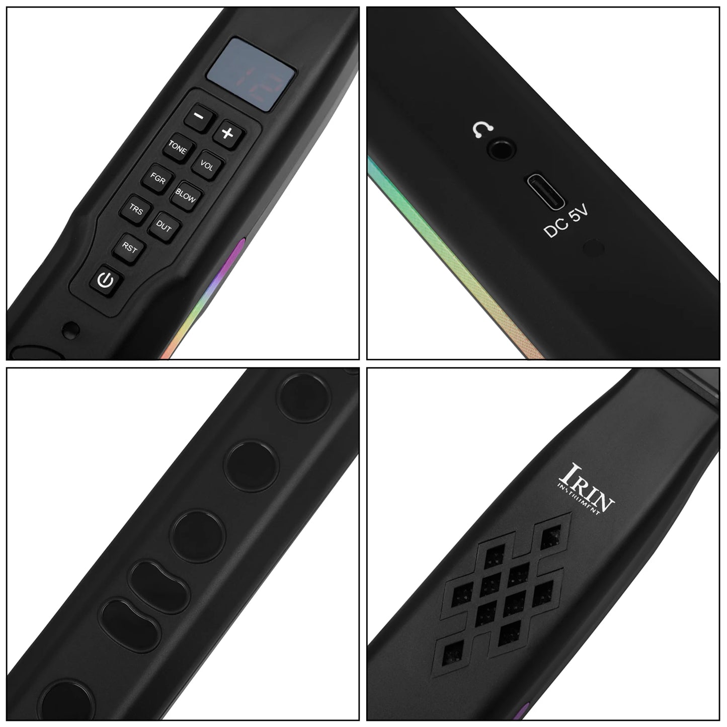 IRIN Electric Saxophone Mini Electric Blowpipe Imitation Flute Clarinet Various Sounds Electronic Saxophone Wind Instrument