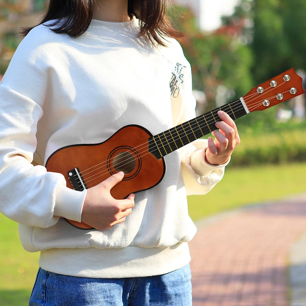 Basswood Guitar Ukulele 6 Strings Musical Instruments Kids Playing Educational Toys Gift for Beginner Music Lover